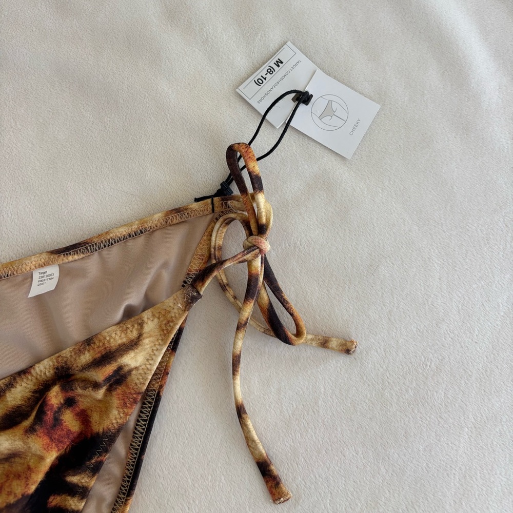 Shade & Shore Cheeky Tiger-Print Bikini Bottoms in Orange and Black - Picture 3 of 5